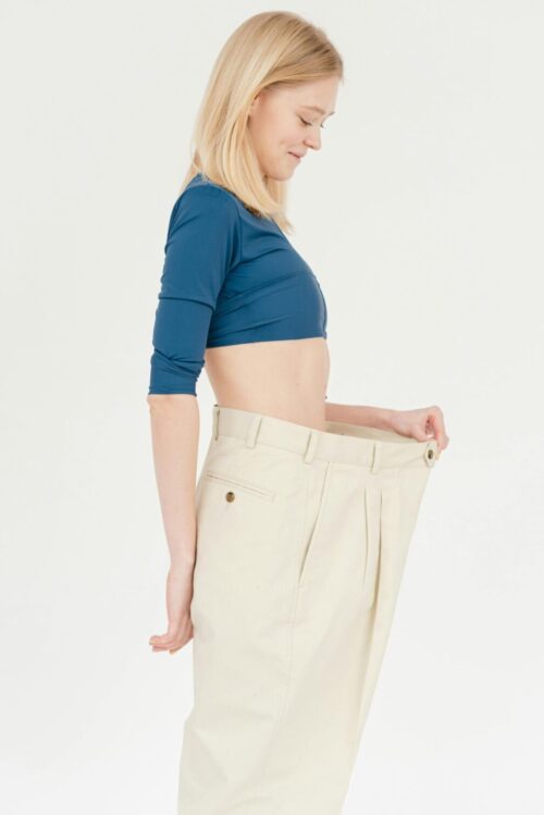 woman in wide pants weight loss